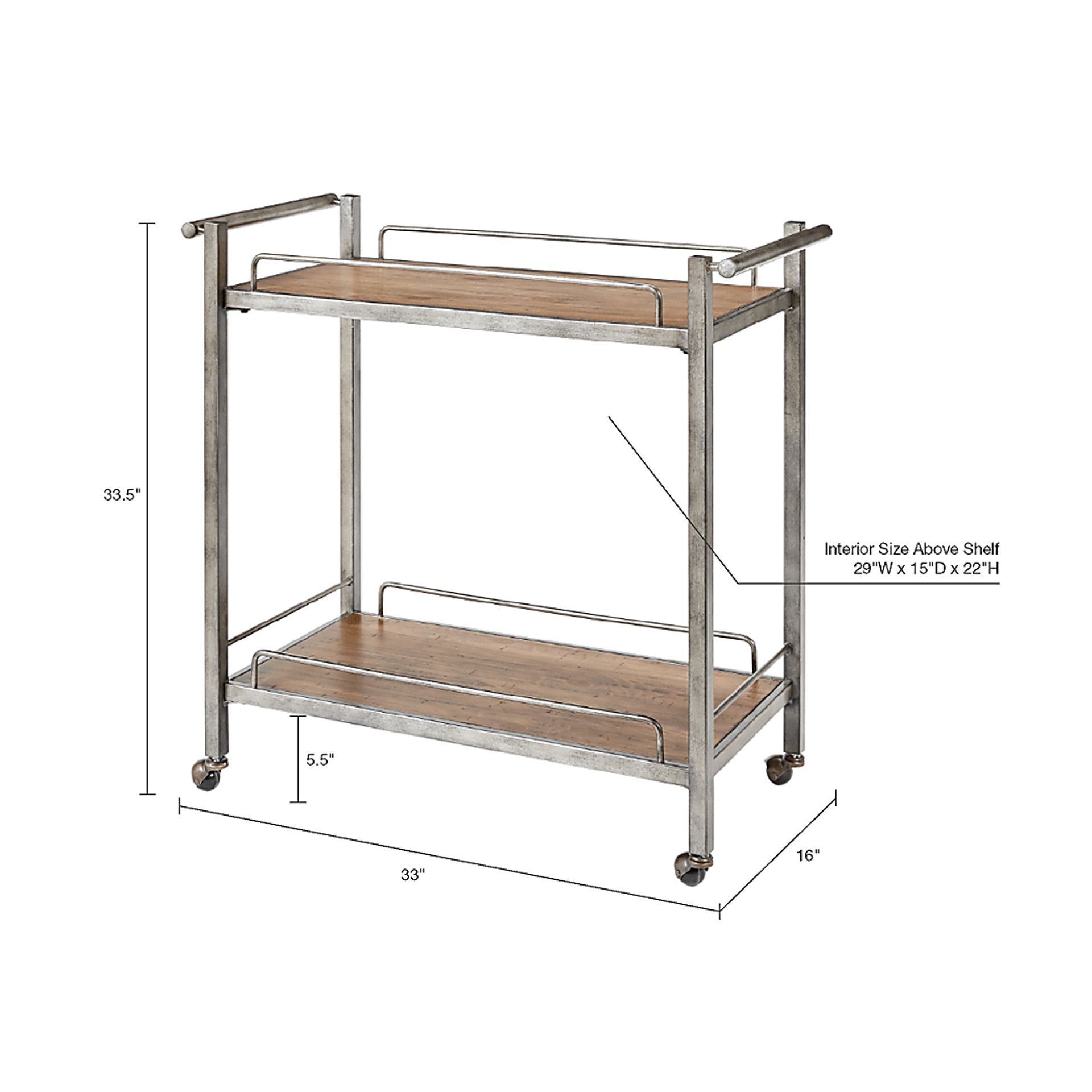Julington Oak Bar Cart - Image 8