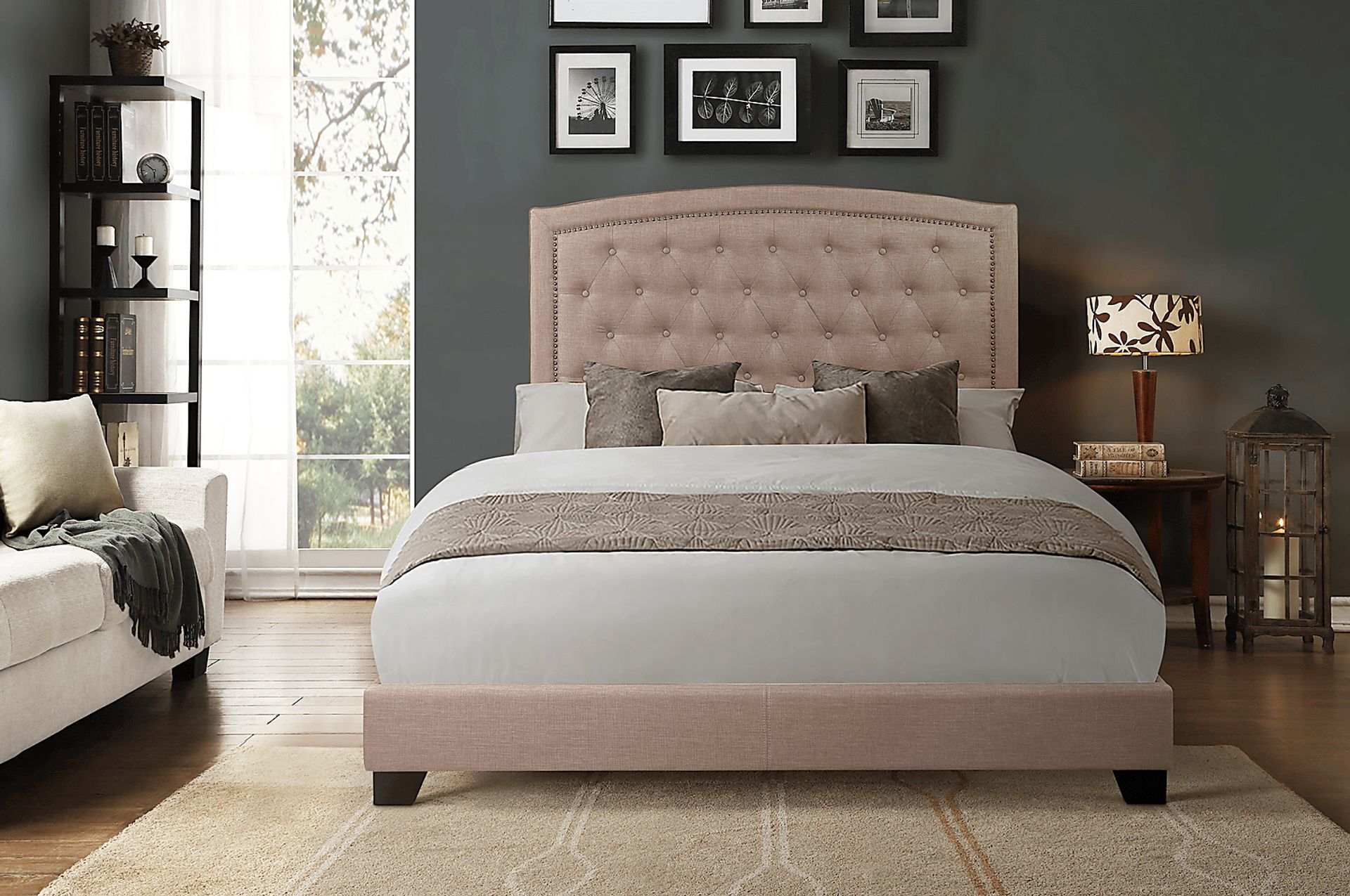 Juneberry Beige Full Upholstered Bed - Image 2