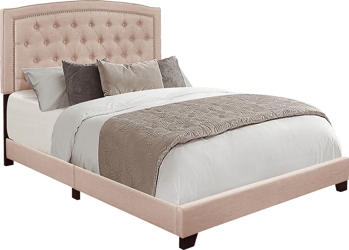 Juneberry Beige King Upholstered Bed