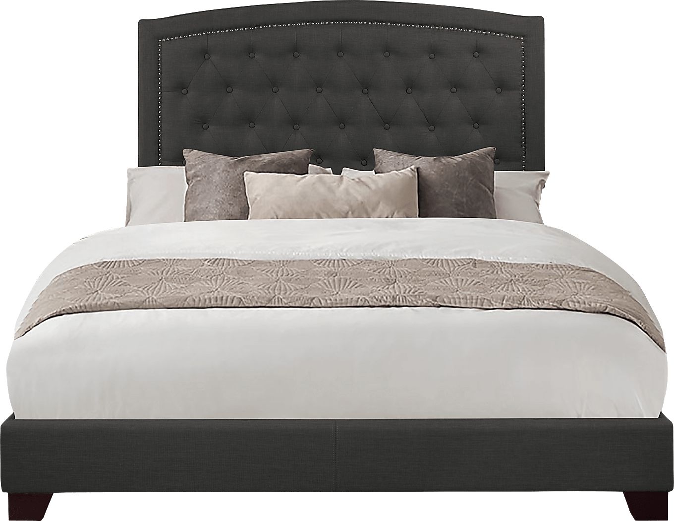 Juneberry Dark Gray King Upholstered Bed