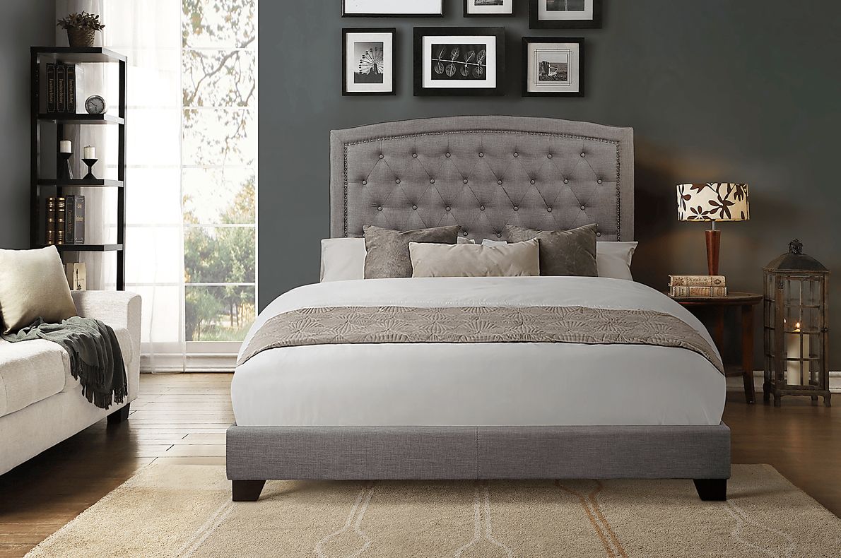 Juneberry Gray Full Upholstered Bed