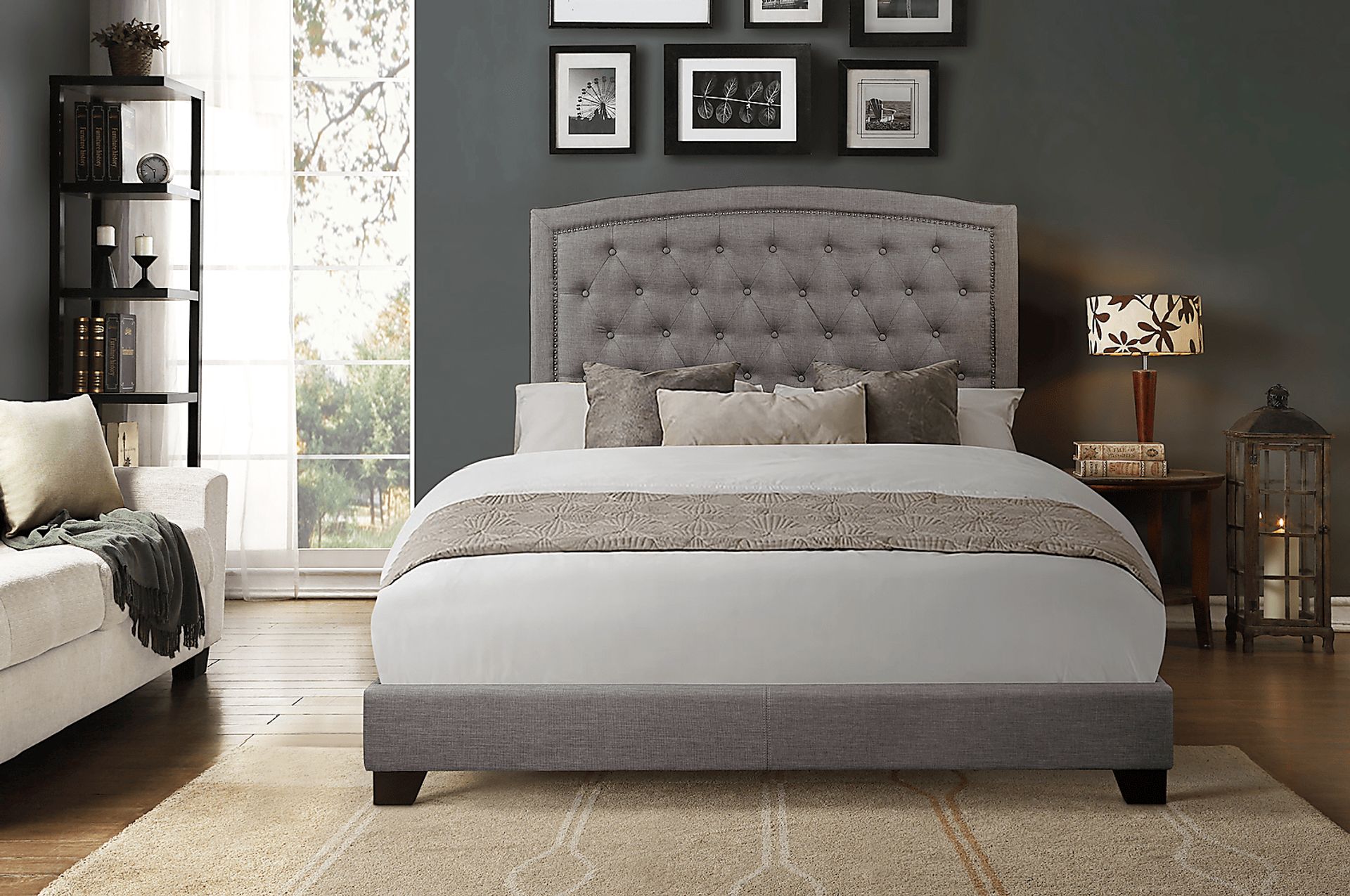 Juneberry Gray Queen Upholstered Bed - Image 2