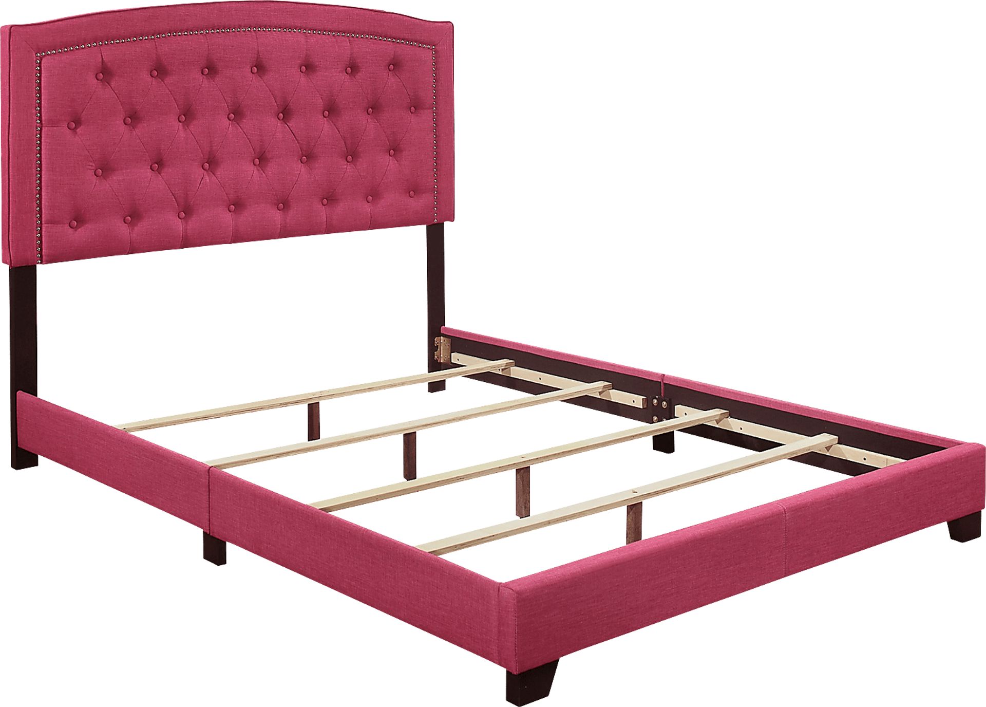 Juneberry Pink Full Upholstered Bed - Image 4