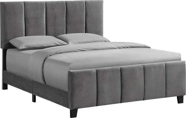Junewood Gray Queen Bed - Thumbnail - Image 1