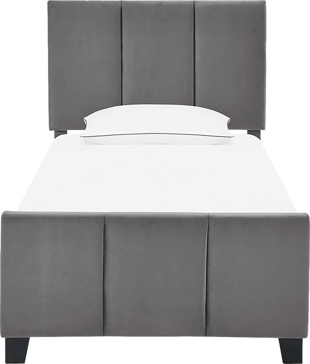 Junewood Gray Twin Bed - Thumbnail - Image 2