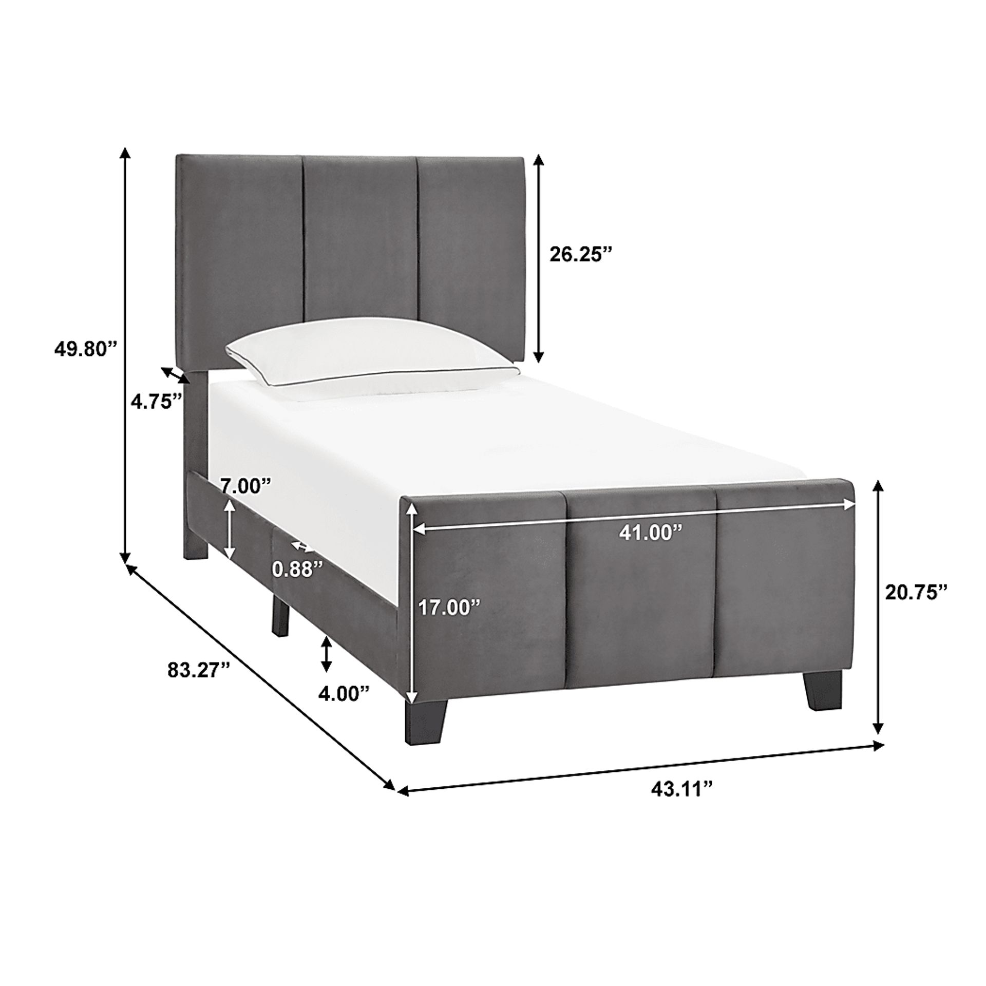Junewood Gray Twin Bed - Image 9