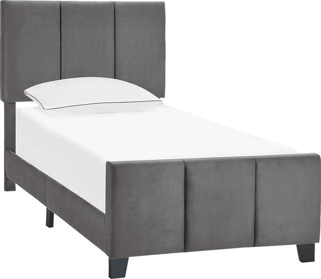 Junewood Gray Twin Bed - Thumbnail - Image 1