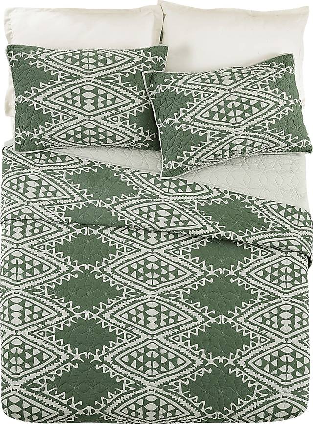 Jungalow by Justina II Green King 3 Pc Quilt Set - Thumbnail - Image 1