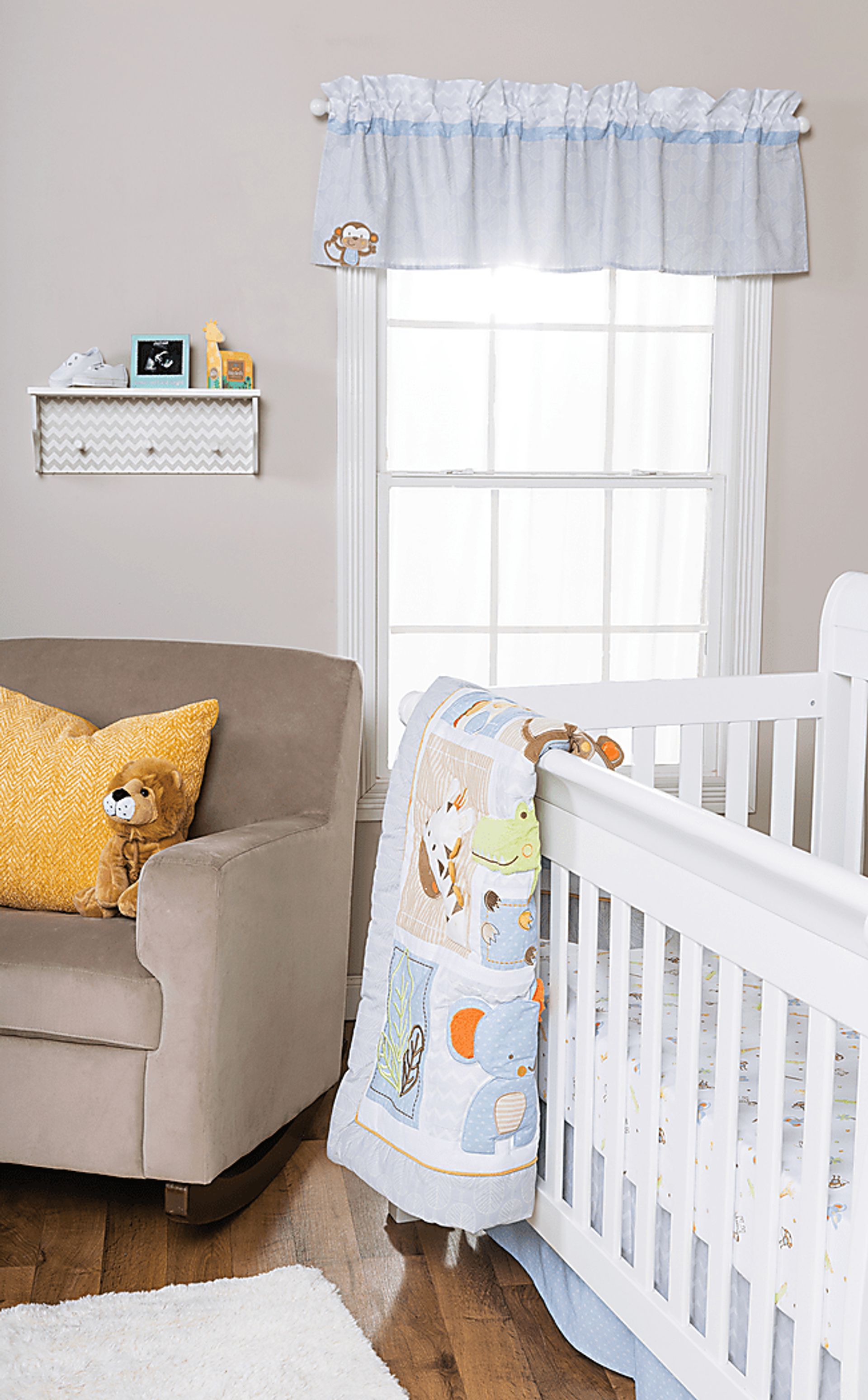 Jungle Whimsey Gray 6 Pc Baby Bedding Set - Image 11