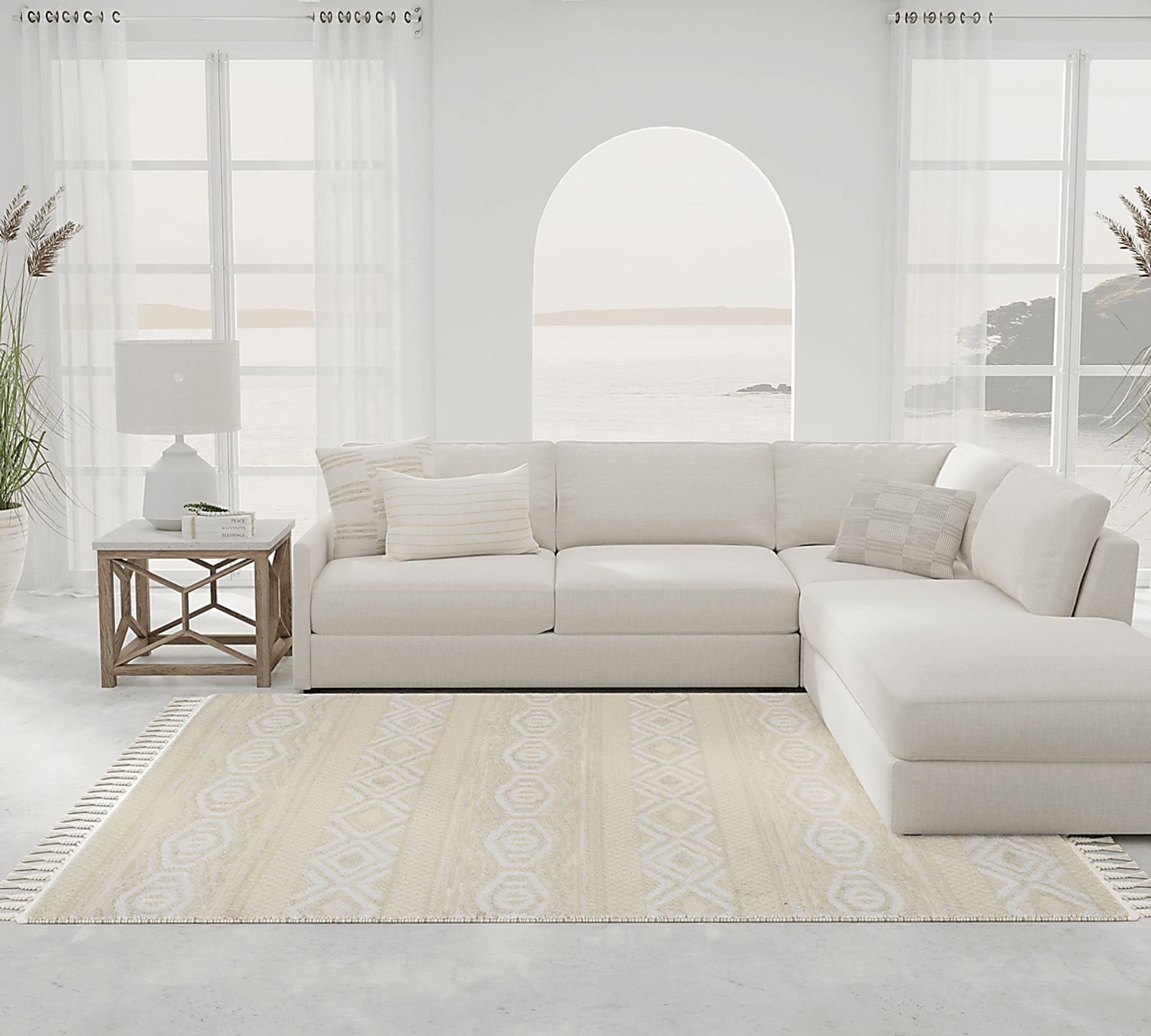 Jushou White/Tan 8'3 x 10' Rug - Image 2
