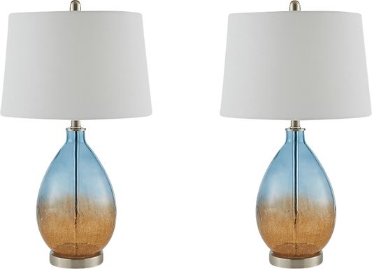 Justice Alley Blue Lamp, Set of 2