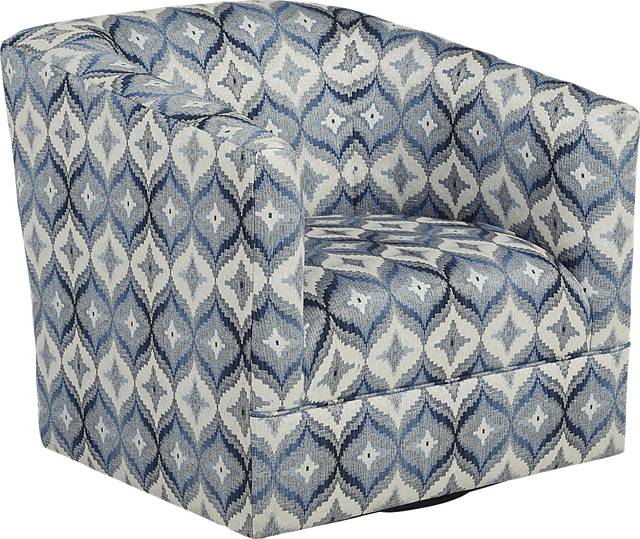 Justine Denim Accent Swivel Chair - Thumbnail - Image 1