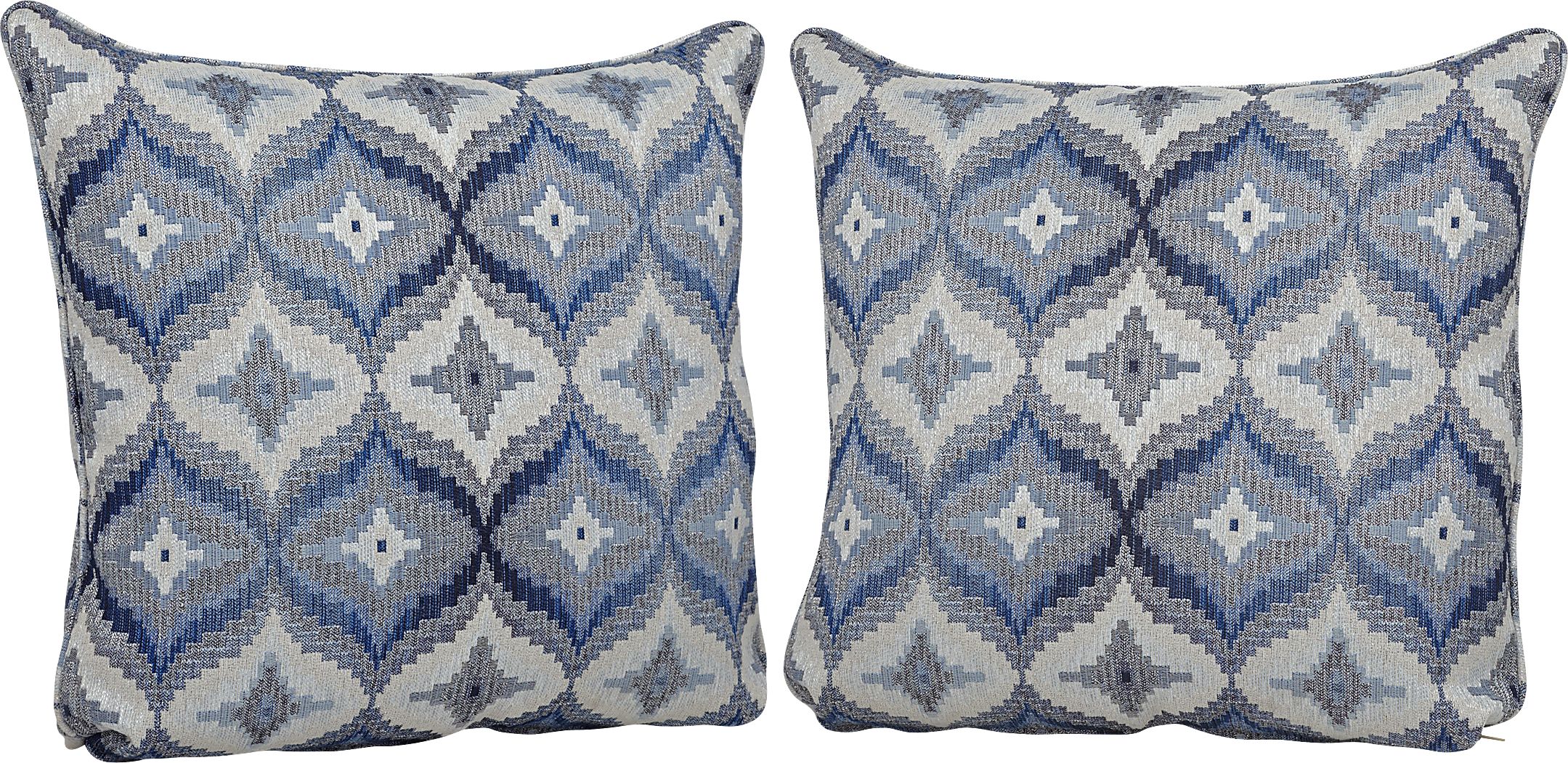 Justine Denim Blue Set Of 2 Accent Pillows Rooms to Go