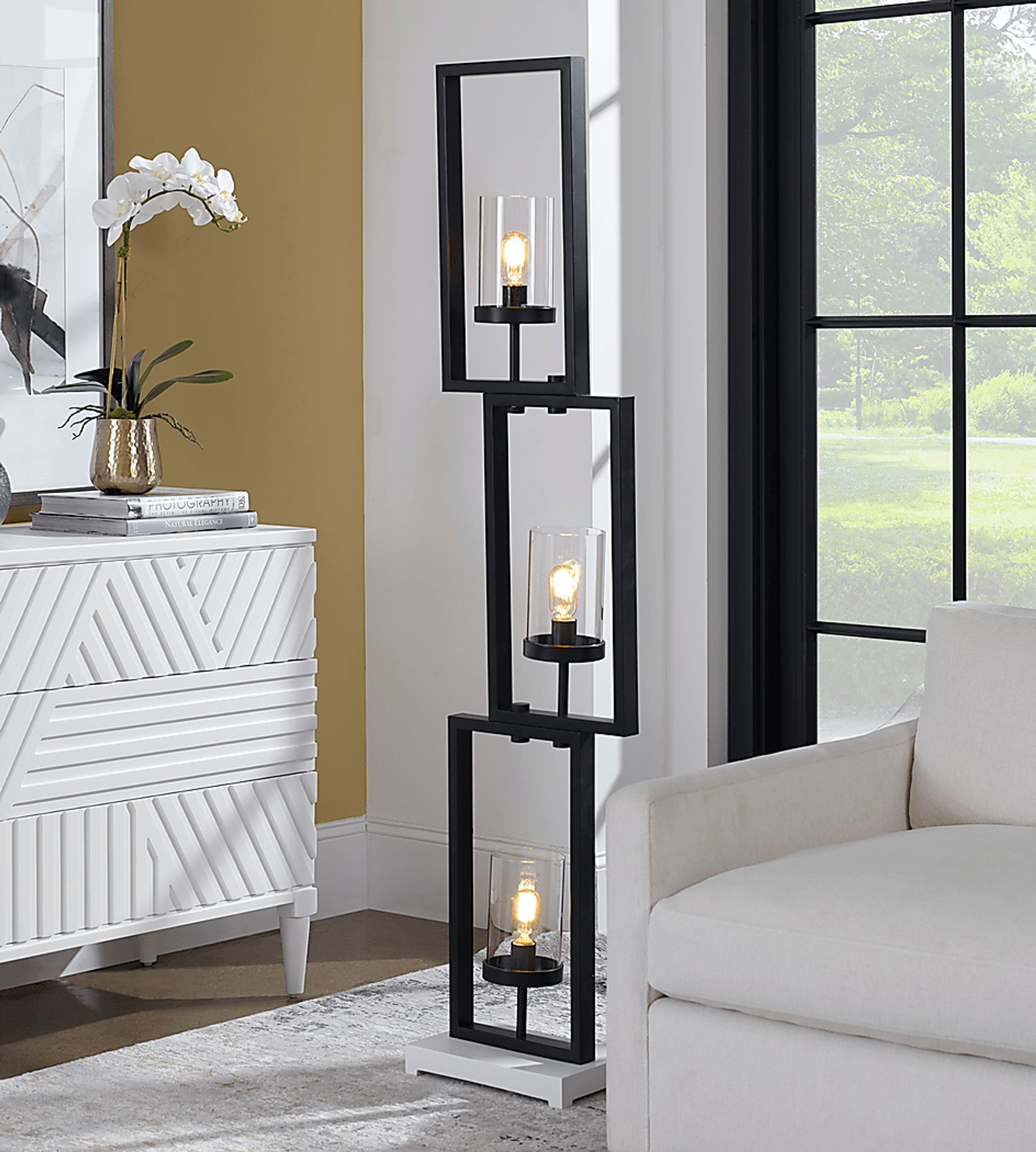 Justison Cave Black Floor Lamp - Image 3
