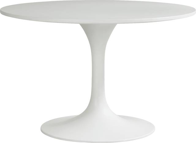 Kaarina White 5 Pc Round Dining Room with Black Chairs - Thumbnail - Image 2