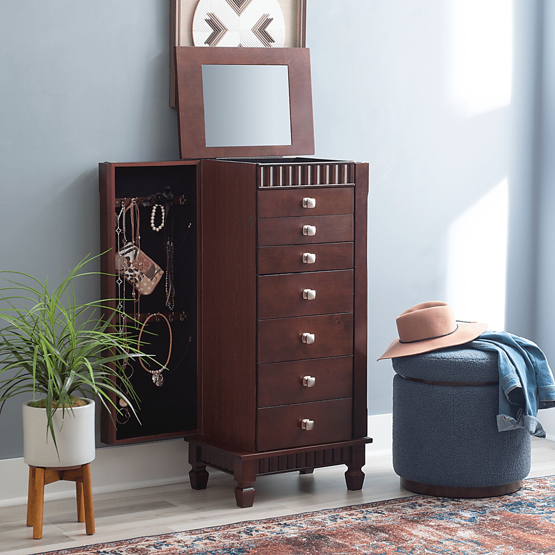 Kabrawa Brown Jewelry Armoire - Image 3