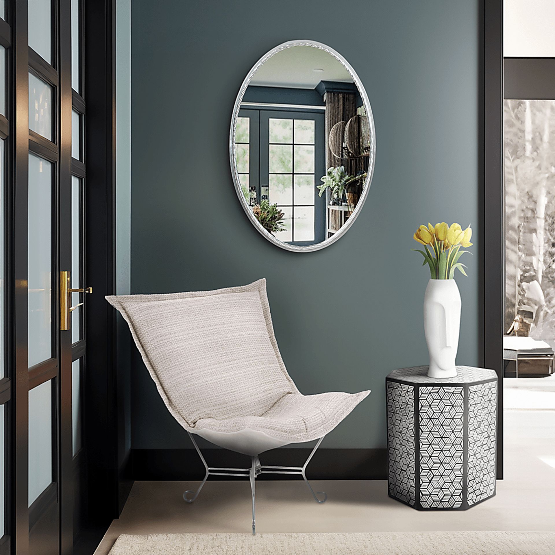 Kabudi Sliver Wall Mirror - Image 2