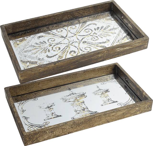 Kaeden Brown Tray, Set of 2 - Thumbnail - Image 1