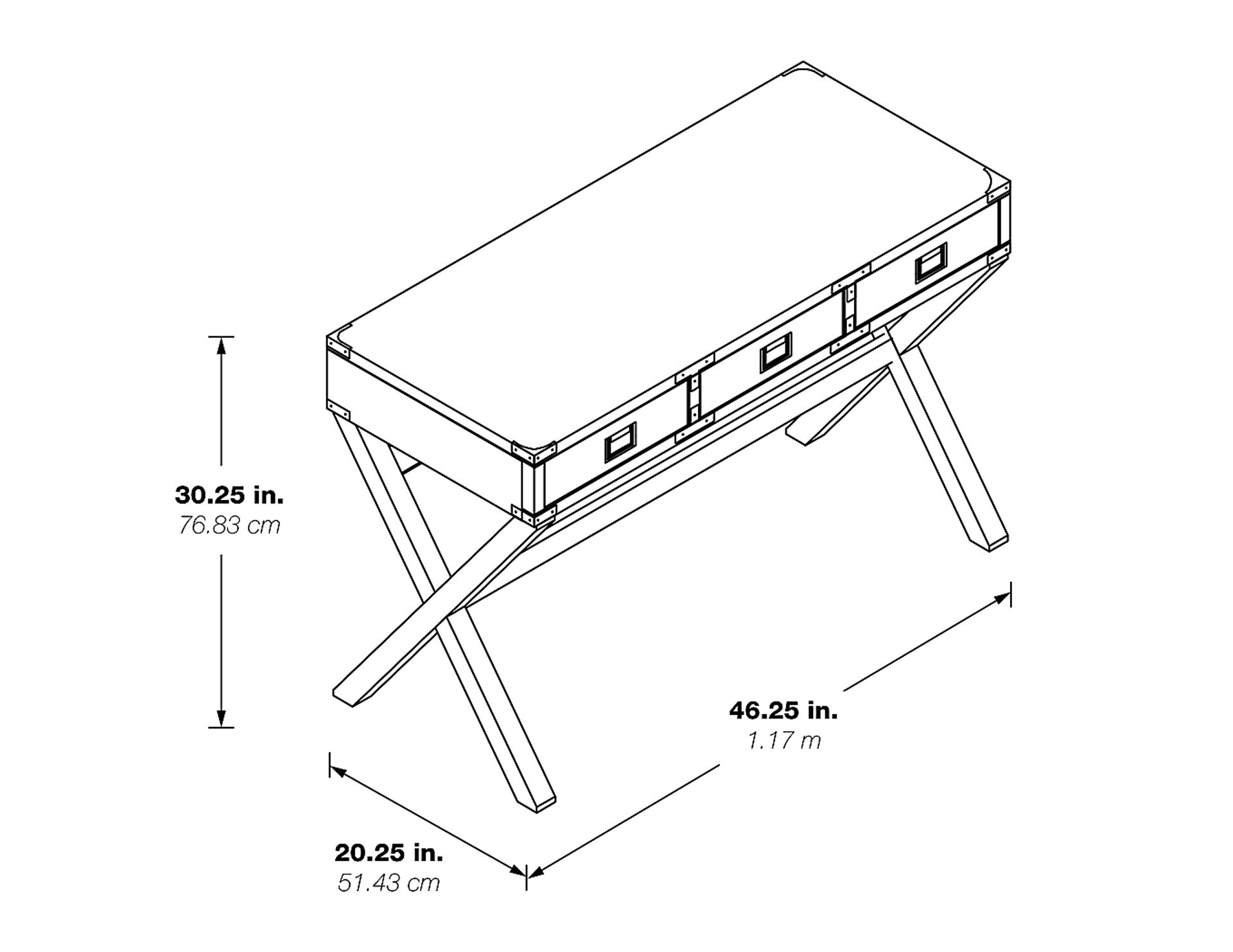 Benttom Blue Writing Desk - Image 4