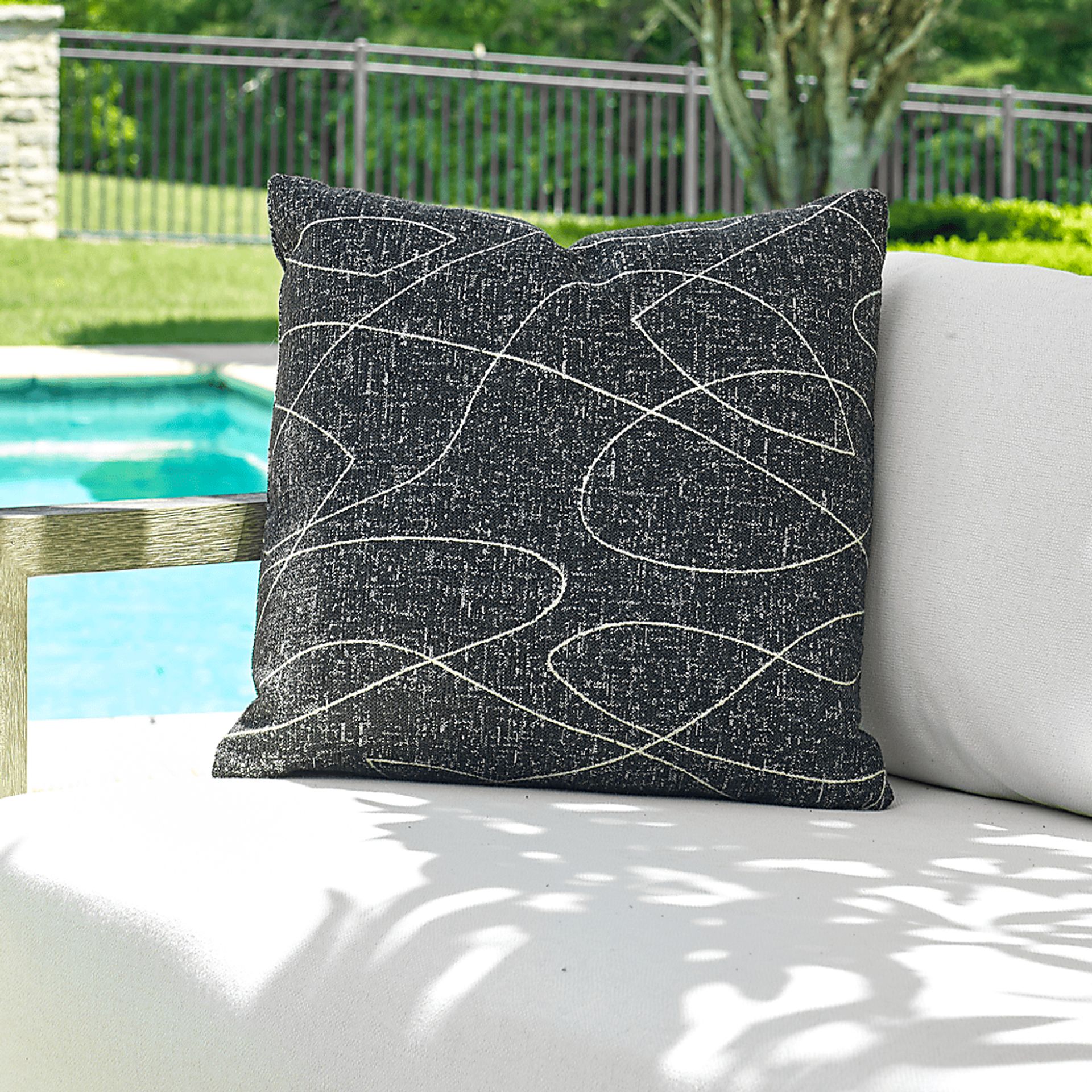 Kahile Black Indoor/Outdoor Accent Pillow - Image 2