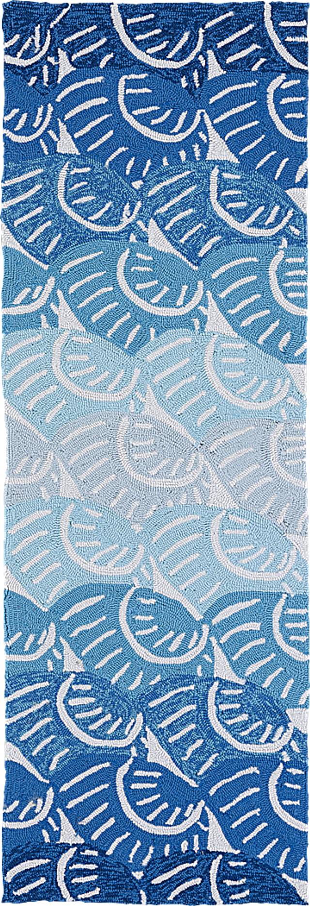 Kahili Blue 2' x 6' Indoor/Outdoor Rug - Thumbnail - Image 1