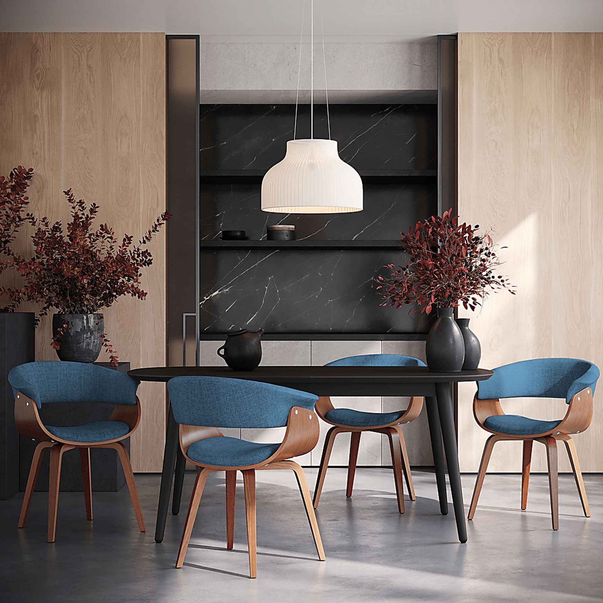 Kahmiel I Blue Arm Chair, Set of 2 - Image 4
