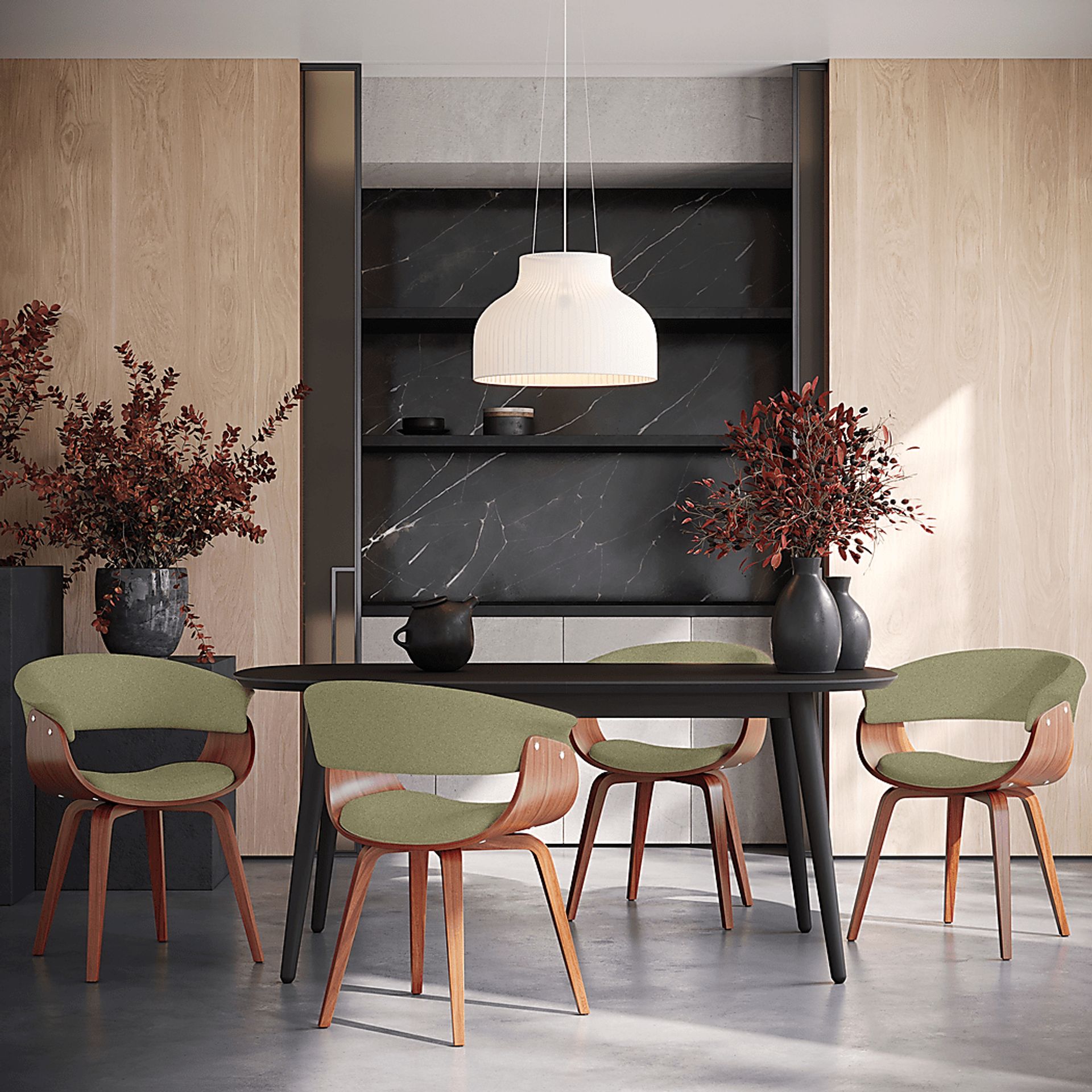 Kahmiel I Green Arm Chair, Set of 2 - Image 4