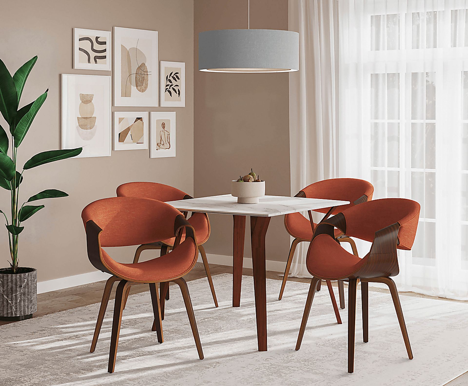 Kahmiel I Orange Arm Chair, Set of 2 - Image 5