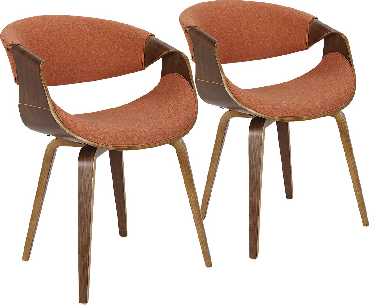 Kahmiel I Orange Arm Chair, Set of 2
