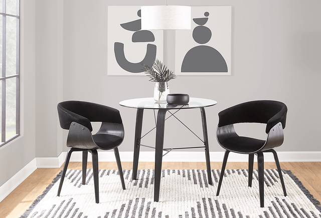 Kahmiel III Black Arm Chair, Set of 2 - Thumbnail - Image 7
