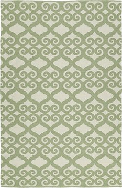 Kaholo Green 5' x 7'6 Indoor/Outdoor Rug