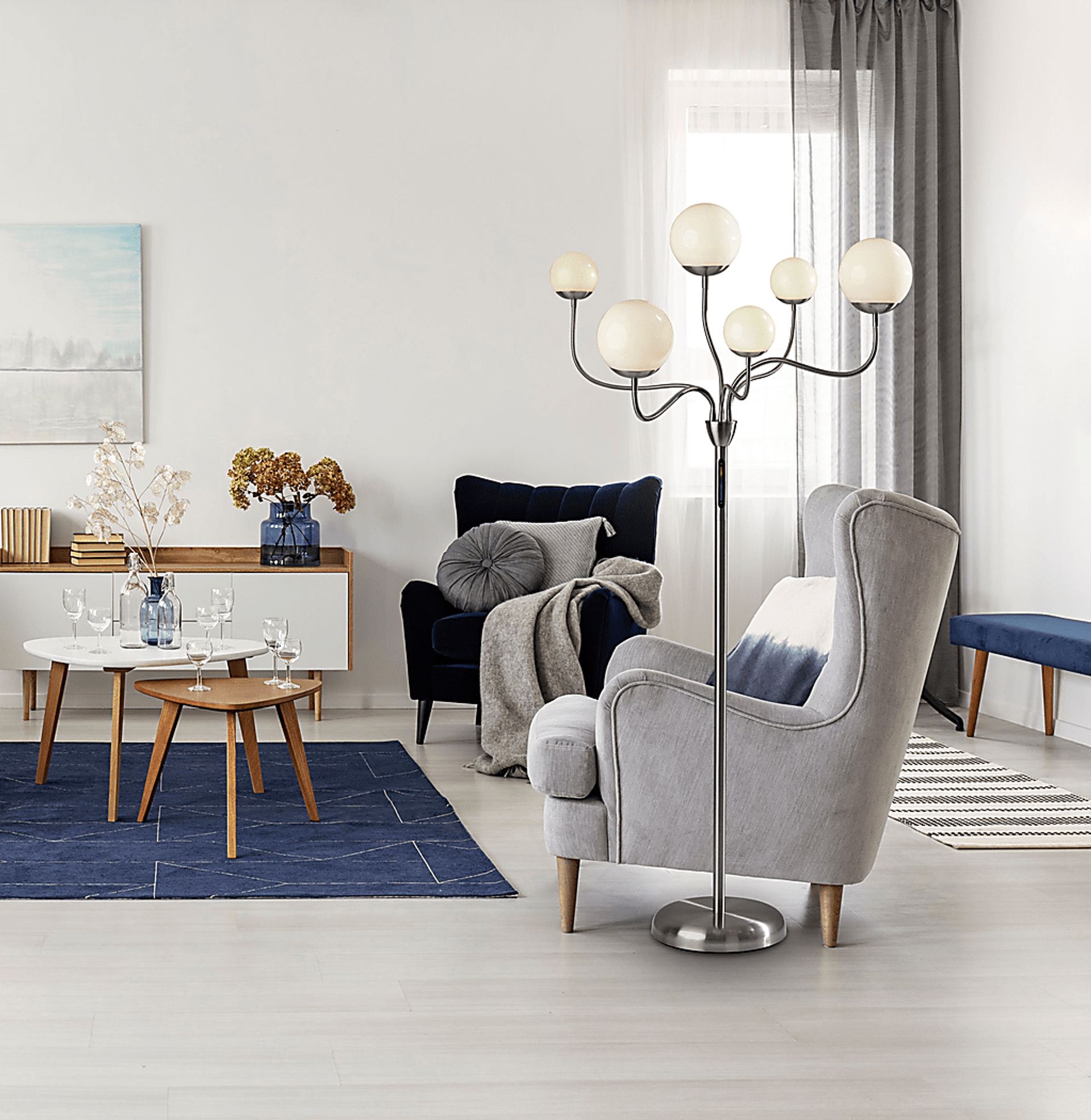 Kaida Silver Floor Lamp - Image 2