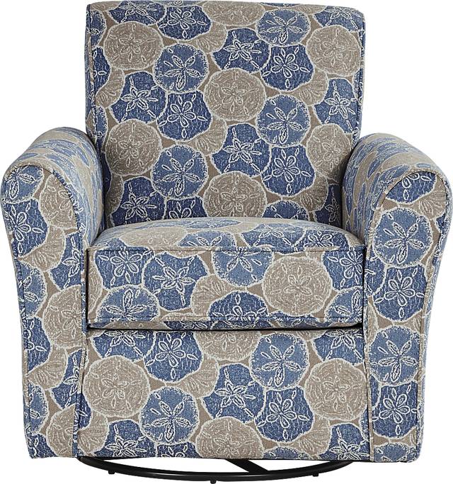 Kailani Coast Blue Swivel Chair - Thumbnail - Image 2