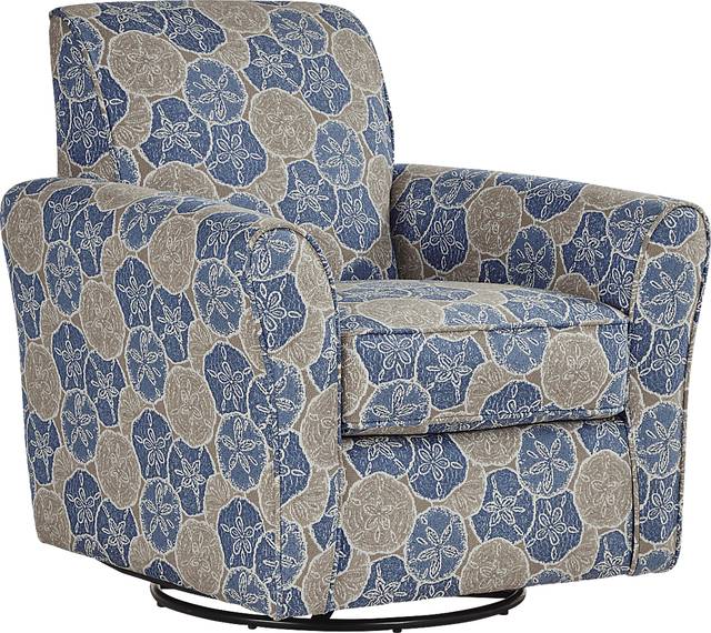 Kailani Coast Blue Swivel Chair - Thumbnail - Image 1
