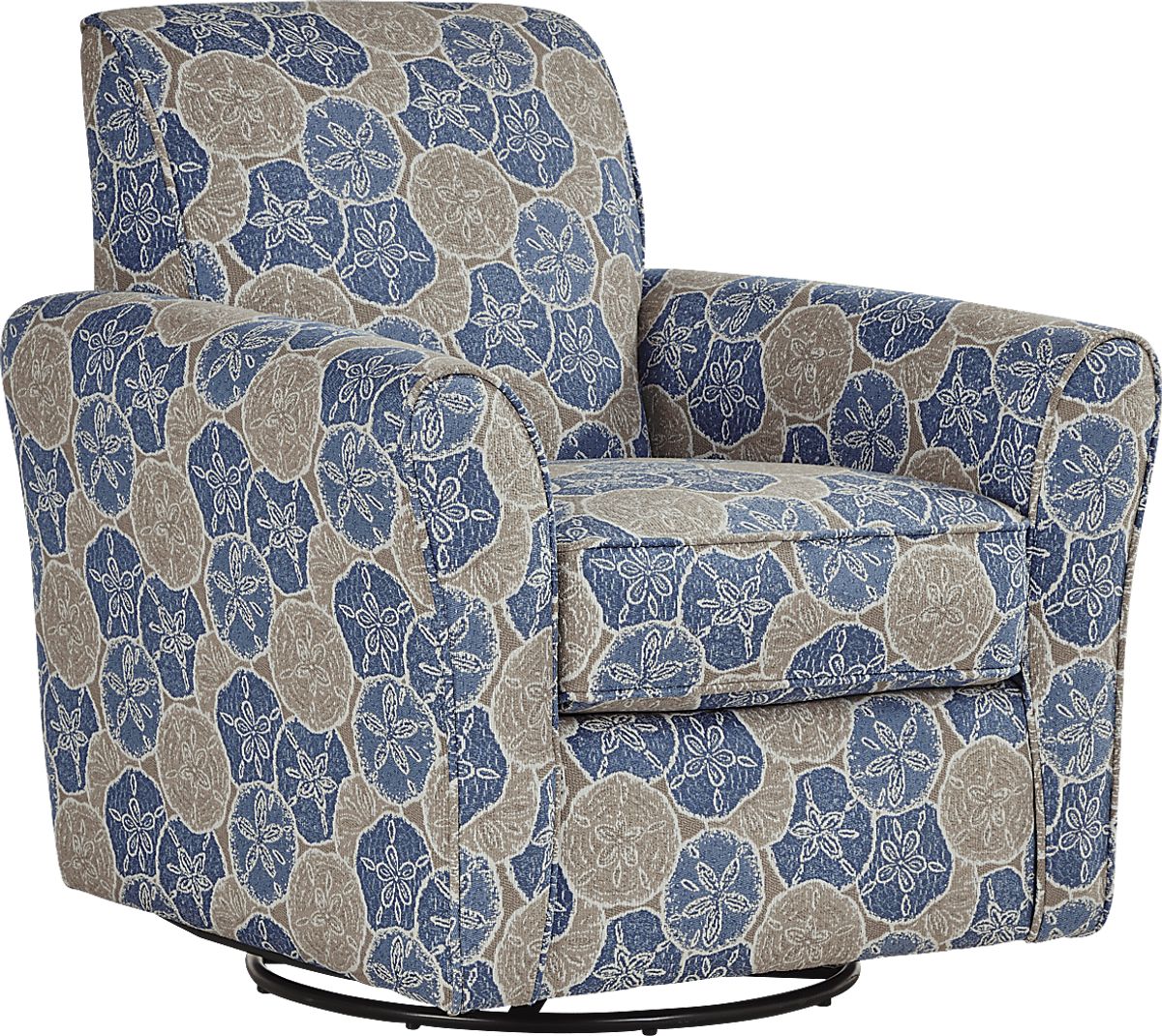 Kailani Coast Blue Polyester Fabric Swivel Accent Chair Rooms to Go