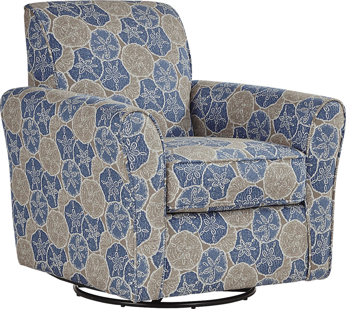 Kailani Coast Blue Polyester Fabric Swivel Accent Chair | Rooms to Go