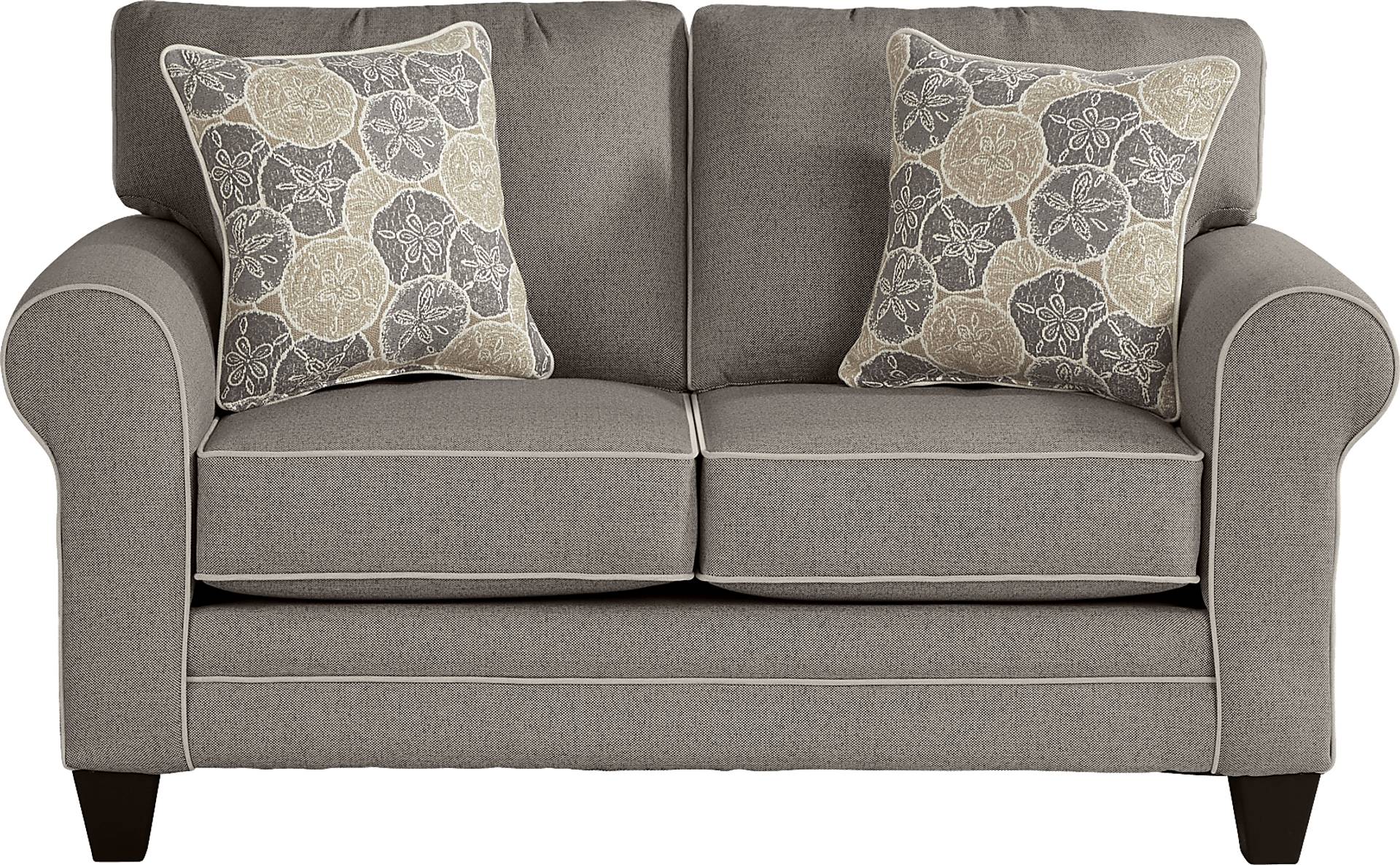 Kailani Coast 7 Pc Gray Polyester Fabric Living Room Set With Sofa ...