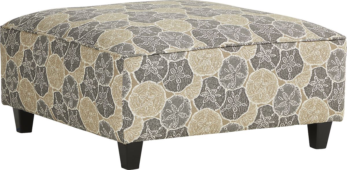 Kailani Coast Sand Beige Polyester Fabric Cocktail Ottoman Rooms to Go
