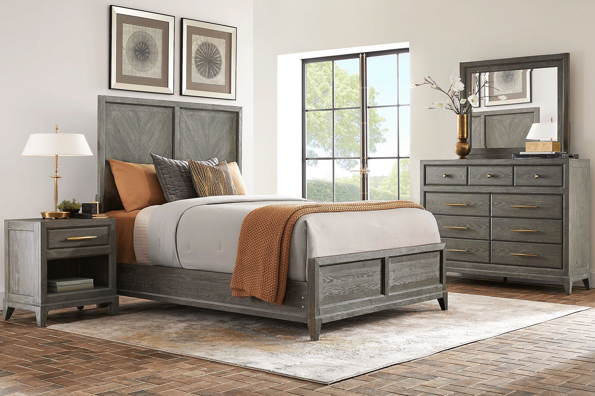 Kailey Park Charcoal 7 Pc King Panel Bedroom - Image 1