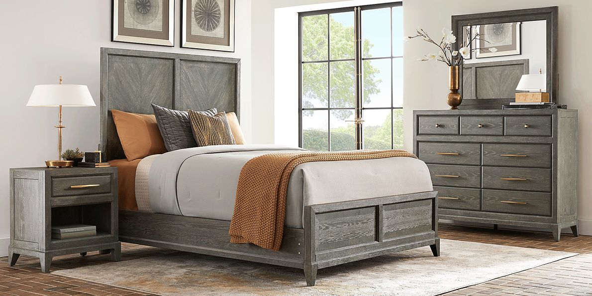 Kailey Park Charcoal 7 Pc Queen Panel Bedroom