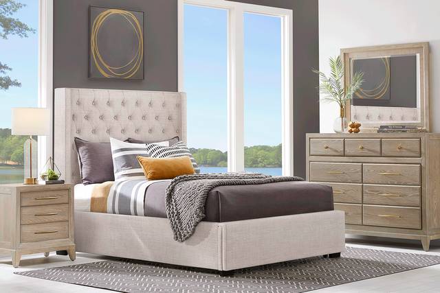 Harlow Hill Taupe 3 Pc King Upholstered Storage Bed - Thumbnail - Image 2