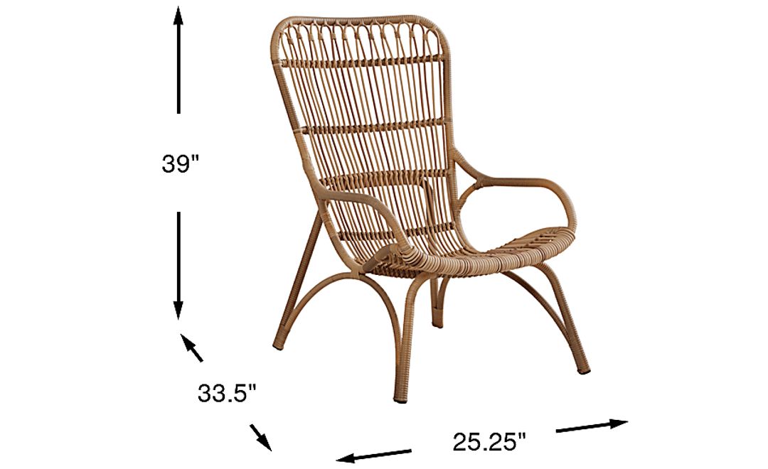 Kain Natural Outdoor Lounge Chairs, Set of Two