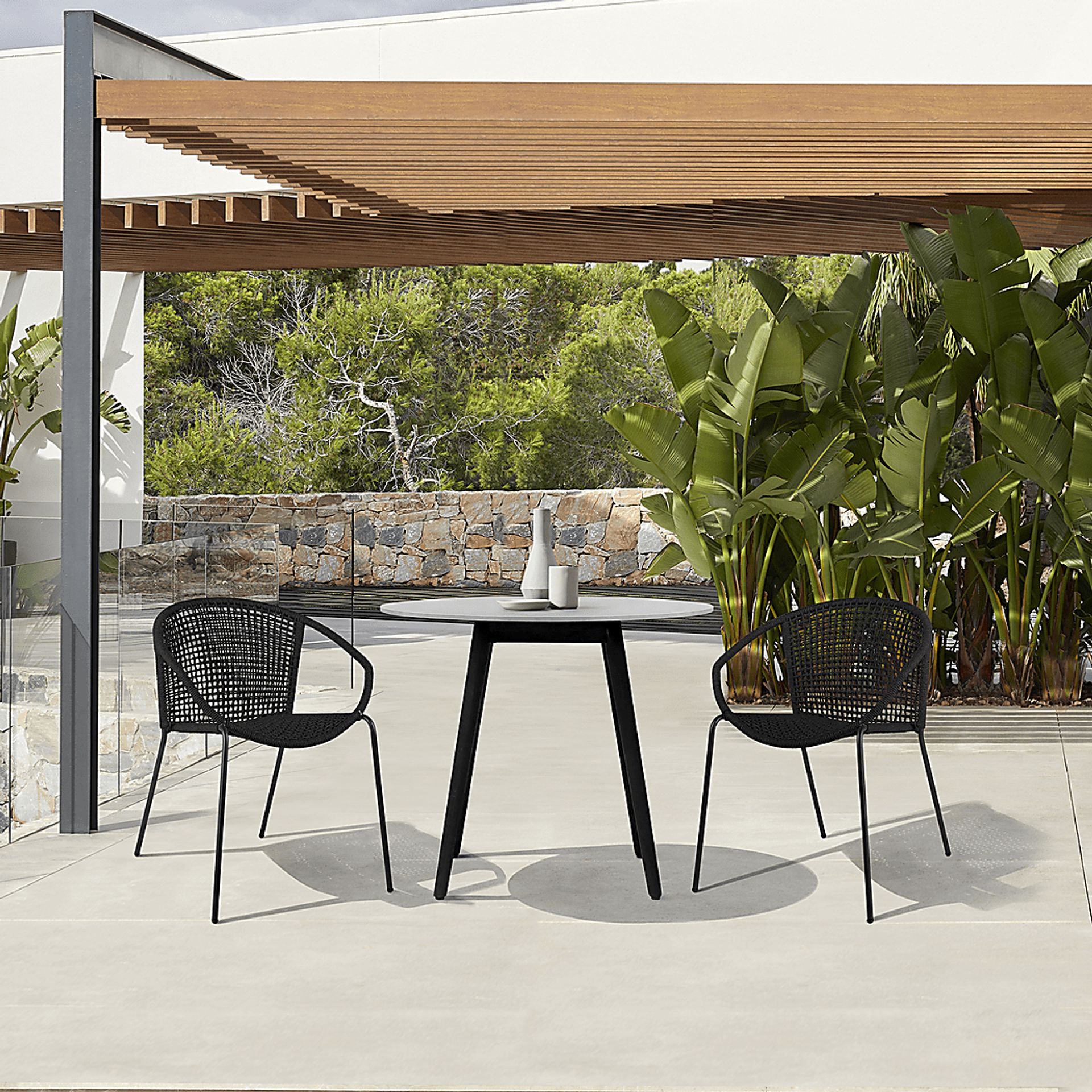 Kaiy Black 3 PC Outdoor Dining Set - Image 2
