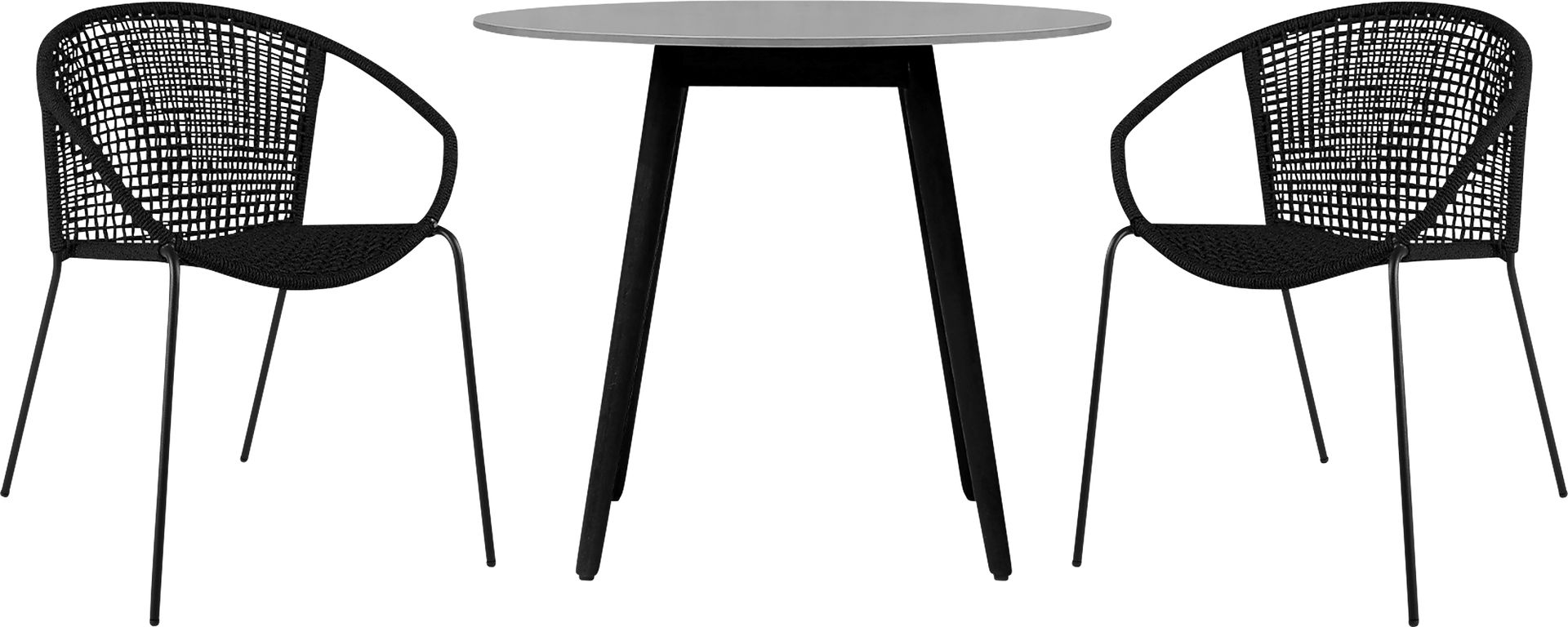 Kaiy Black 3 PC Outdoor Dining Set - Image 1
