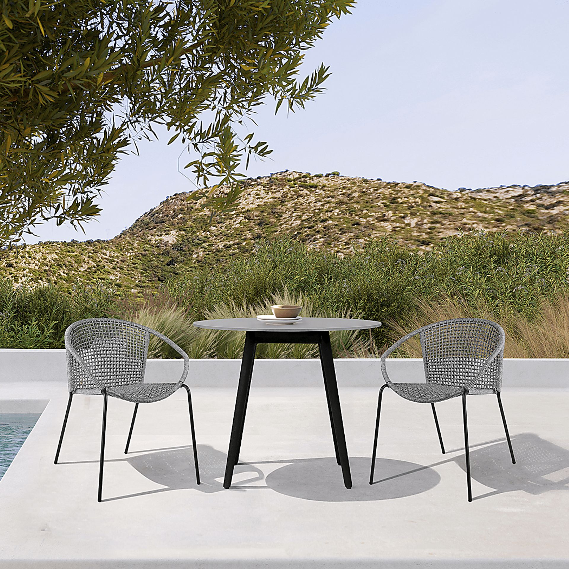 Kaiy Gray 3 PC Outdoor Dining Set - Image 2