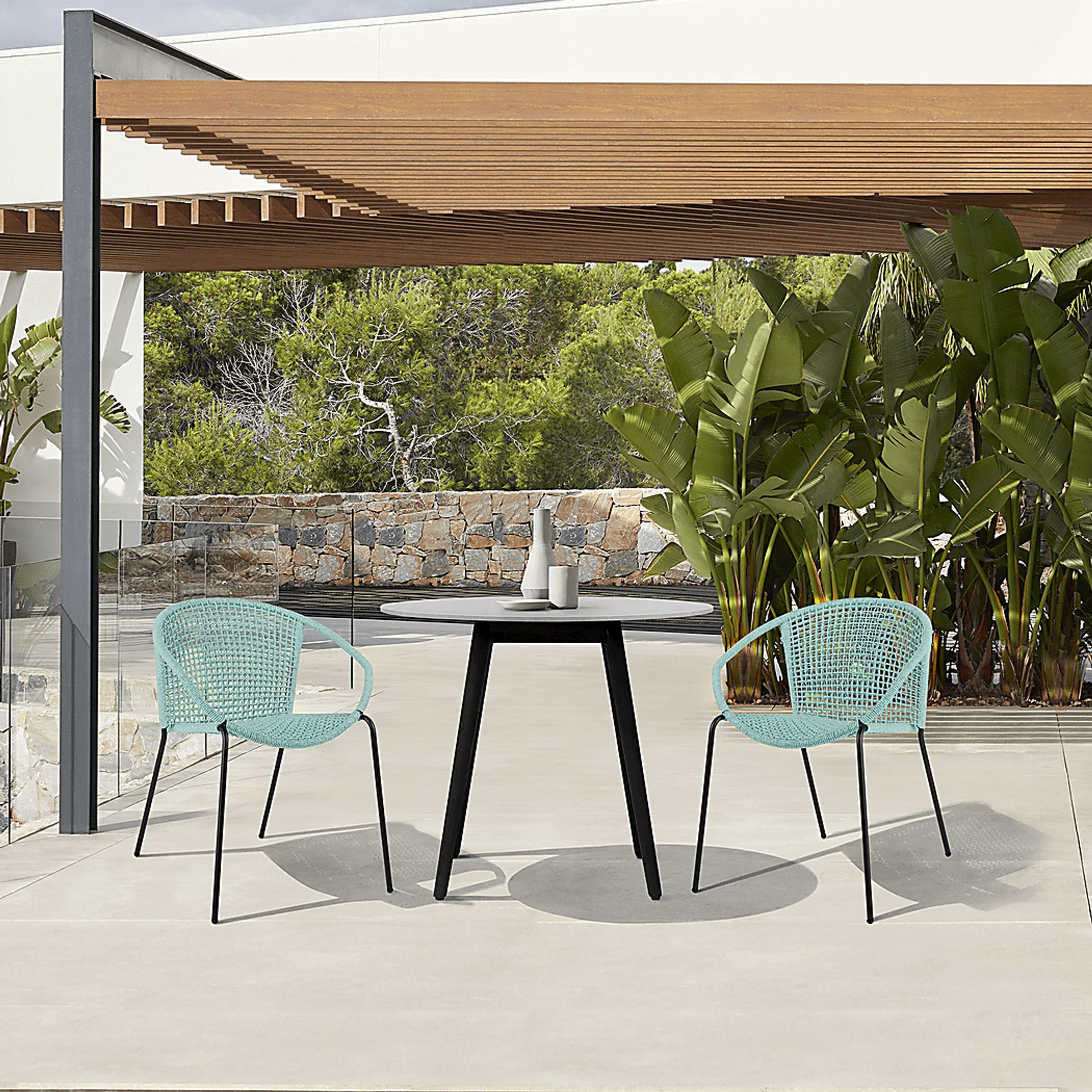 Kaiy Green 3 PC Outdoor Dining Set - Image 2