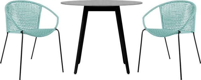 Kaiy Green 3 PC Outdoor Dining Set - Thumbnail - Image 1