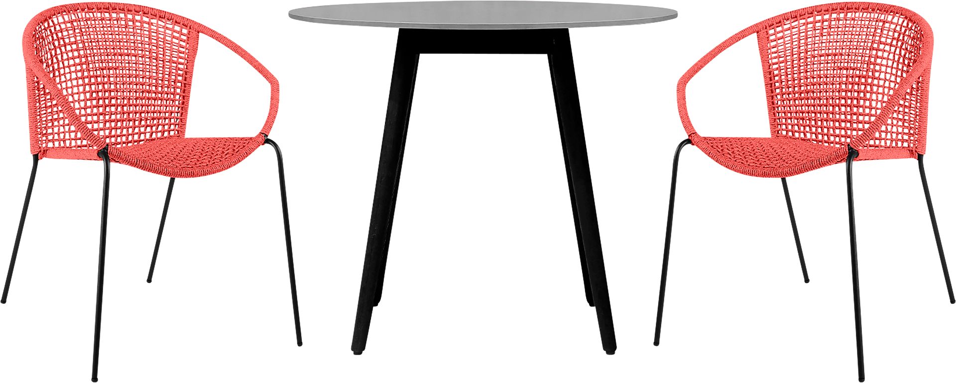 Kaiy Red 3 PC Outdoor Dining Set - Image 1
