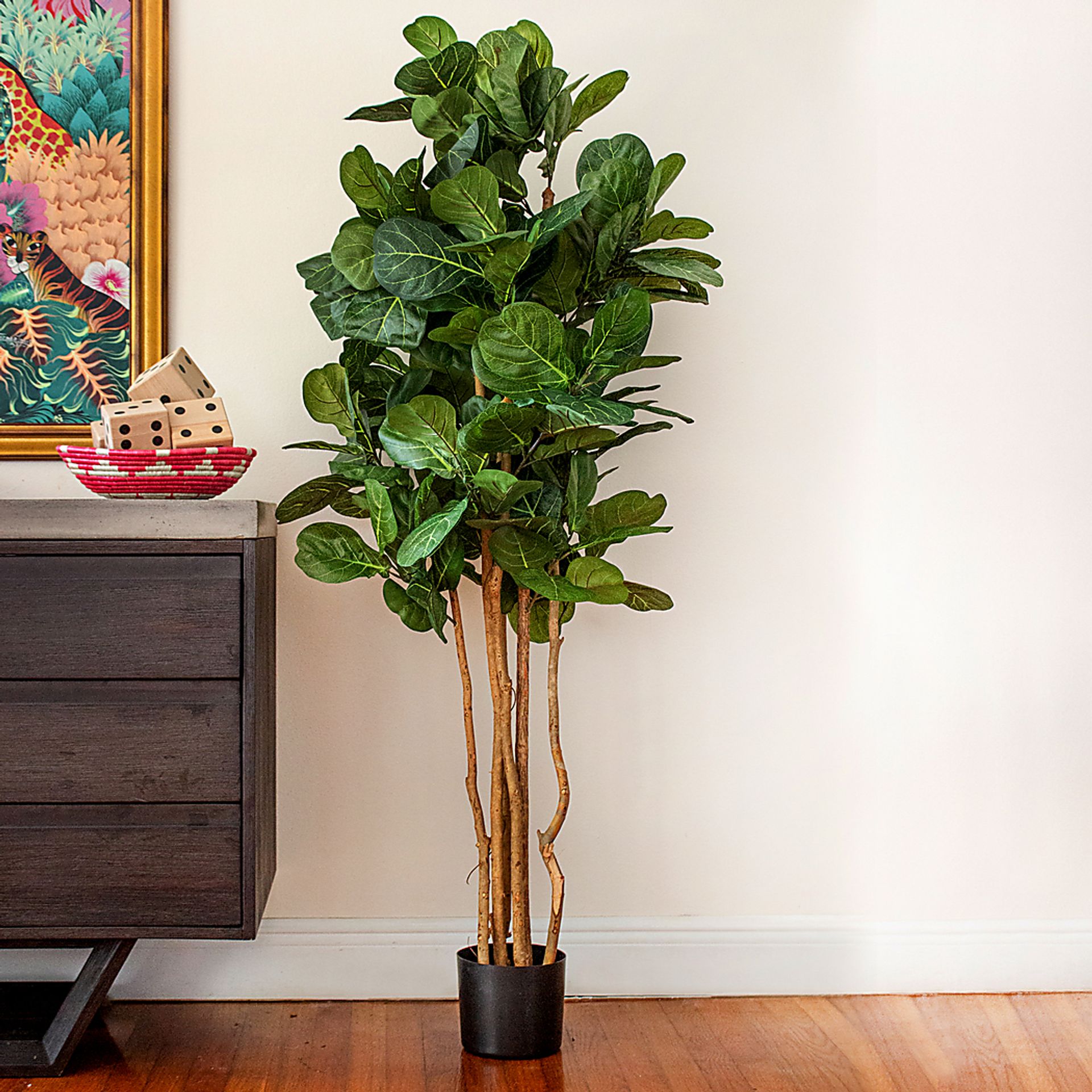 Kaiyah Green Fiddle Leaf Silk Tree - Image 3