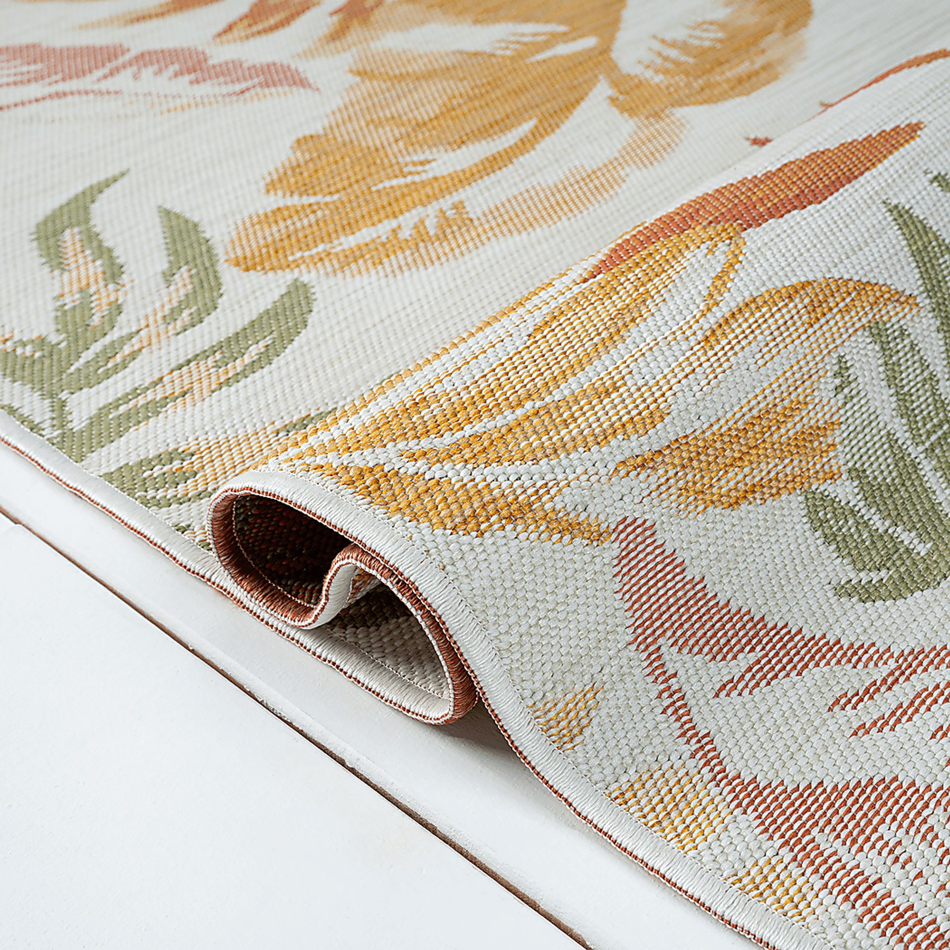 Kakay Bay Orange 5'3 x 7' Indoor/Outdoor Rug - Image 7